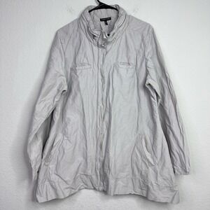 Eileen Fisher Jacket Womens‎ XL Grey Convertible Zip Casual Utility Windbreaker